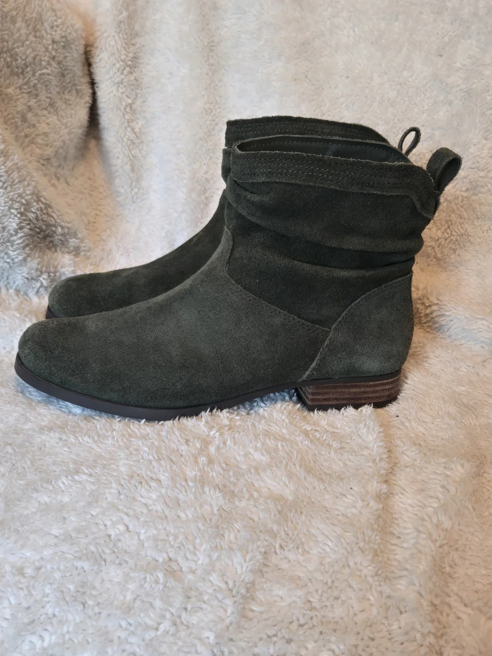 UGG Olive Green Suede Ankle Booties